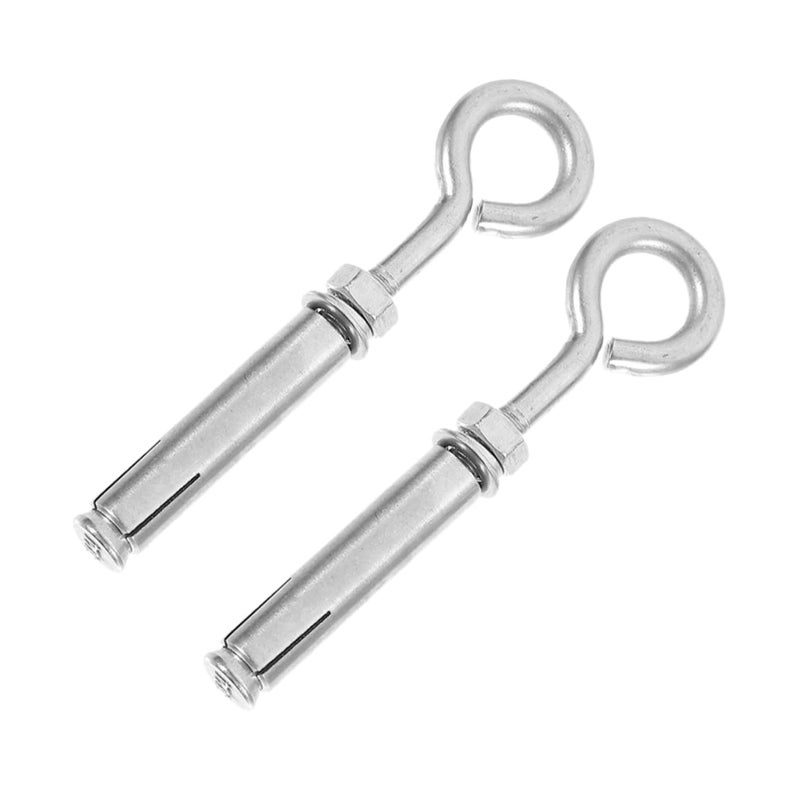 2 Pcs Zinc Plated Eye Bolts Concrete Wall Anchors Expansion Screws for Secure Mounting - Image 1